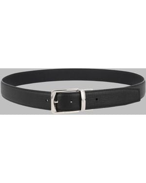 ZEGNA Leather Belt With Buckle - Metallic