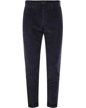 Fay Slim Corduroy Pants - Blue