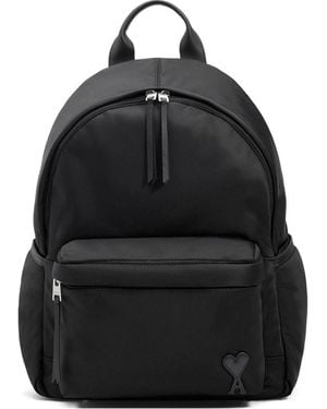 Ami Paris Nylon Backpack - Black