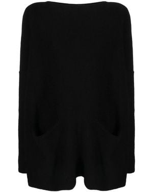 Daniela Gregis Cotton Boat-Neck Sweater - Black