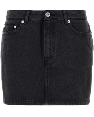 A.P.C. Denim Mini Skirt - Black