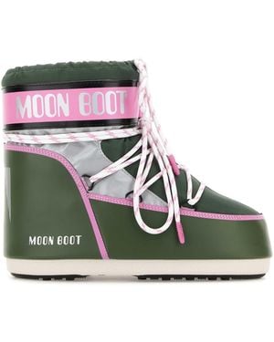 Moon Boot Dark Fabric Icon Low Space Racing Ankle Boots - Multicolor