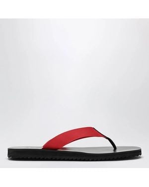 Senso Xylon Leather And Fabric Slides - Red