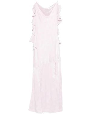 ROTATE BIRGER CHRISTENSEN Rotate Floral Jacquard Waterfall Maxi Dress - Pink