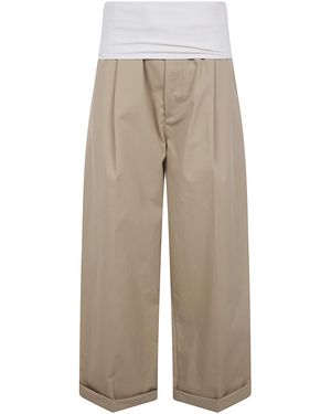 DARKPARK "Wendy" Elastic Waist Wide Leg Pants - Natural
