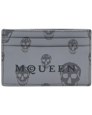 McQueen Card Holder "Skull" - Gray