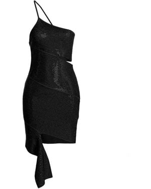 ANDREADAMO Sequin One Shoulder Dress - Black