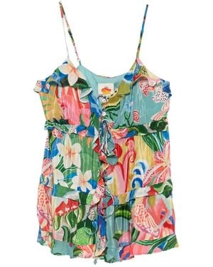 FARM Rio "Garden Of Life" Ruffled Blouse - White