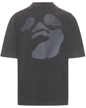 Off-White c/o Virgil Abloh Swimming Face Skate Short-Sleeve T-Shirt - Grey