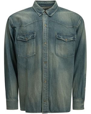 A.PRESSE Lightblue Cotton Casual Shirt - Green