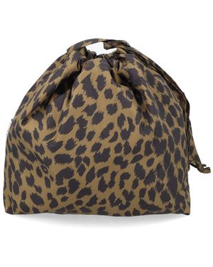 Aspesi Leopard Print Bag - White