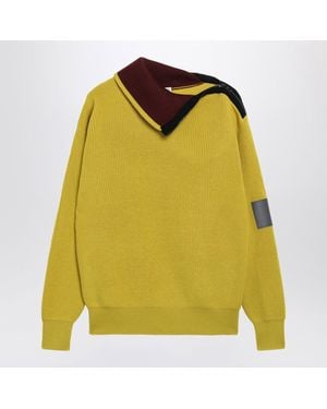 Loewe Wool Jumper With Zip Detail - Yellow