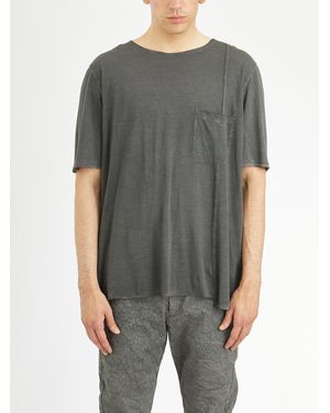 Daub Cotton T-Shirt With Pocket - Grey