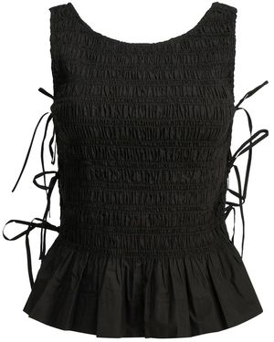 Ganni Casual Pleated Top - Black