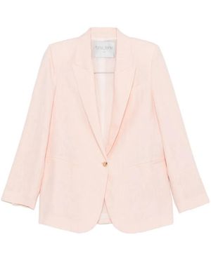 forte_forte Linen Single-Breasted Jacket - Pink