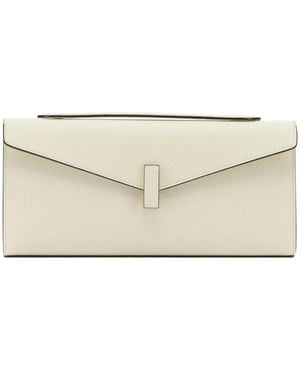 Valextra "Isis" Clutch With Shoulder Strap - Natural