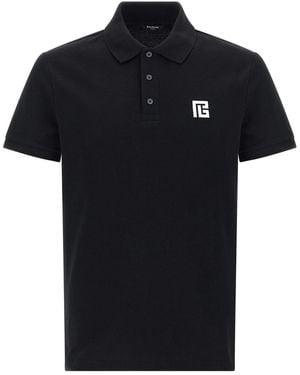 Balmain Embroidery Polo Shirt - Black