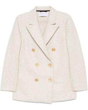 Harris Wharf London Wool Double-Breasted Coat - White
