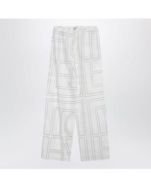 TOTEME Pantalone Con Ricamo Monogram - White