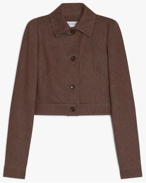 Max Mara Carpa Cropped Denim Jacket - Brown
