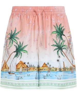 CASABLANCA Ethereal Silk Shorts - Pink
