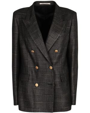 0205 Tagliatore Double-Breasted Wool Jacket - Black