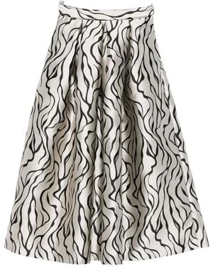Lunatica Milano Printed Midi Skirt - White