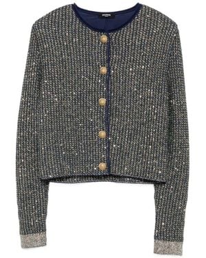 Balmain Glittered Tweed Cardigan - Grey