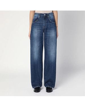 Department 5 Wide-Leg Pop Jeans With Washed Effect - Blue