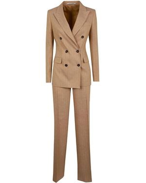 0205 Tagliatore Blazer Paris Double-Breasted Striped - Natural