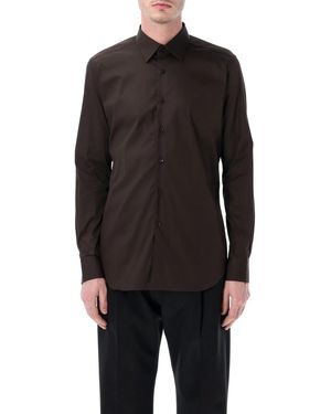 Xacus Stretch Cotton Classic Shirt - Black