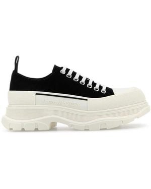 McQueen Canvas Tread Slick Trainers - White