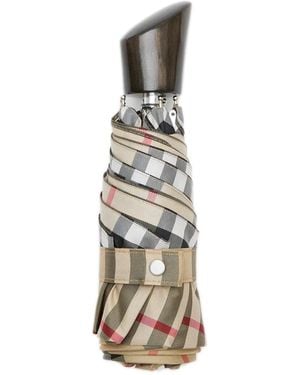 Burberry Check Folding Umbrella - White