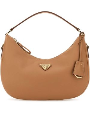 Prada Camel Leather Handbag - Brown