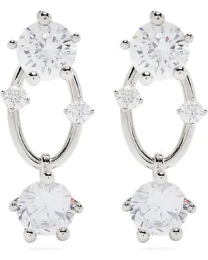 Panconesi "Spiral Serpent Hoops" Earrings - White