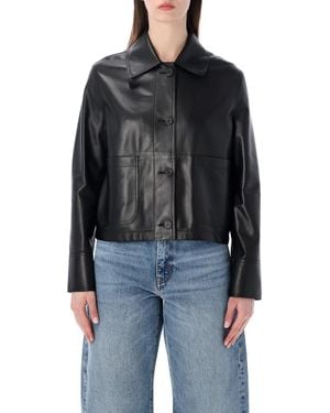 S.W.O.R.D 6.6.44 Nappa Leather Cropped Jacket - Black