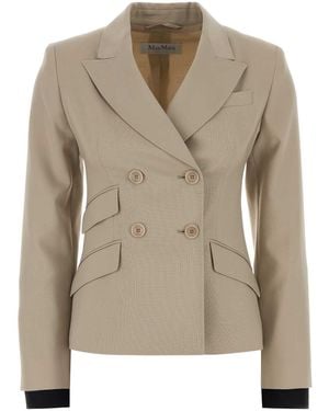 Max Mara Placido Double-Breasted Blazer - Natural
