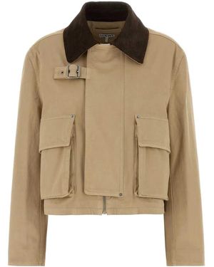 Loewe Cotton Parka Coat - Brown