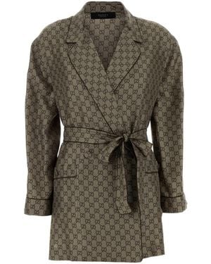 Gucci Printed Twill Blazer - Green