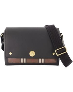 Burberry Ll Medium Note Vvv Shoulder Bag - Black