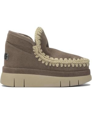 Mou Sheepskin Ankle Boots - Brown