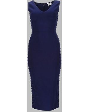 NJ COUTURE Abito Con Dettaglio Drappeggiato - Blue