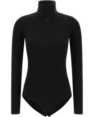 Courreges 'Jersey Mockneck' Bodysuit - Black