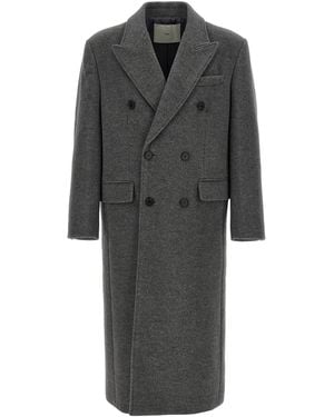 DUNST Wool Double-Breasted Coat - Gray