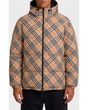 Burberry Reversible Snowdonia Check Down Jacket - Brown
