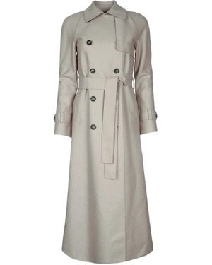 Harris Wharf London Long Raglan Trench Light Pressed Wool - Grey