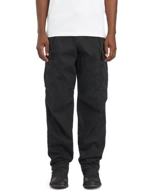 White Sand Cotton Cargo Pants - Black