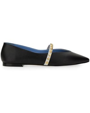 McQueen Leather Ballerina - Black
