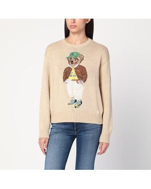 Polo Ralph Lauren Cotton Polo Bear Sweater - Natural