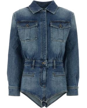 Self-Portrait Self Portrait Tuta Denim - Blue